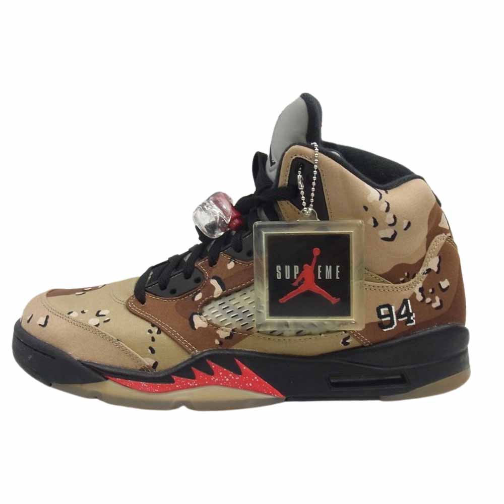 Supreme シュプリーム フェイクバスター鑑定済 NIKE ナイキ 824371-201 AIR JORDAN 5 エアジョーダン Retro レトロ Desert Camo デザート カモ スニーカー マルチカラー系 28.5cm【新古品】【未使用】【中古】