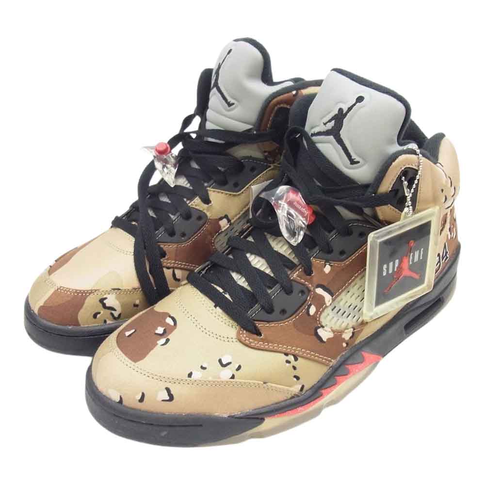 Supreme シュプリーム フェイクバスター鑑定済 NIKE ナイキ 824371-201 AIR JORDAN 5 エアジョーダン Retro レトロ Desert Camo デザート カモ スニーカー マルチカラー系 28.5cm【新古品】【未使用】【中古】