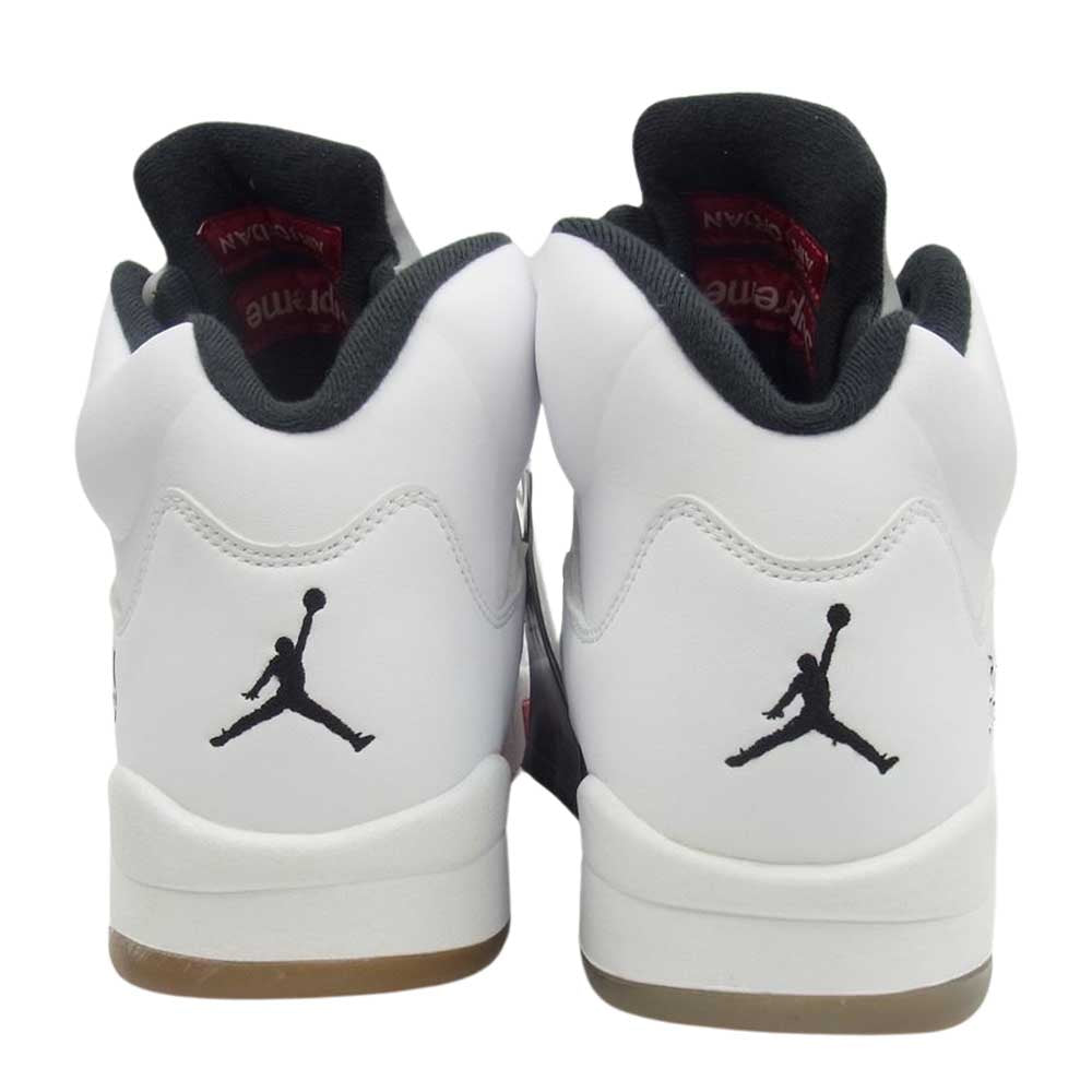 Supreme シュプリーム フェイクバスター鑑定済 NIKE ナイキ 824371-101 AIR JORDAN 5 エアジョーダン RETRO レトロ スニーカー ホワイト系 28.5cm【新古品】【未使用】【中古】