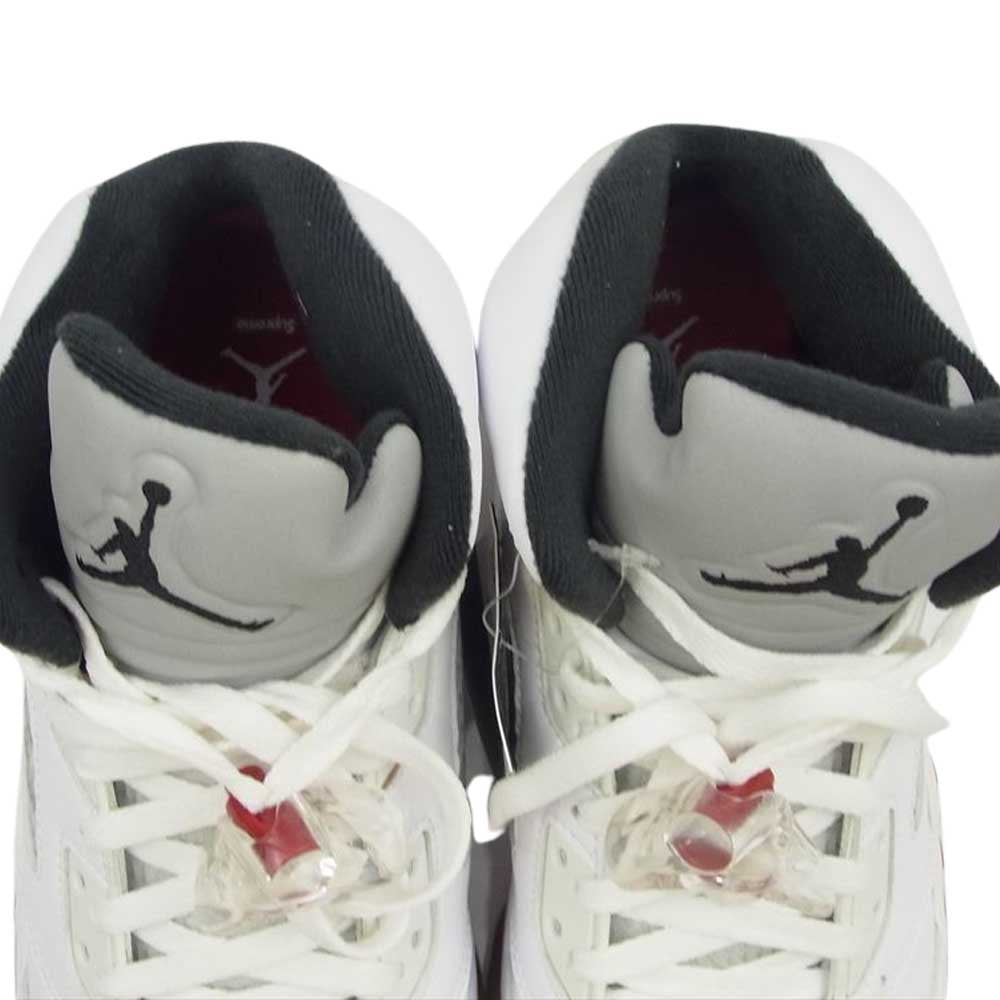Supreme シュプリーム フェイクバスター鑑定済 NIKE ナイキ 824371-101 AIR JORDAN 5 エアジョーダン RETRO レトロ スニーカー ホワイト系 28.5cm【新古品】【未使用】【中古】