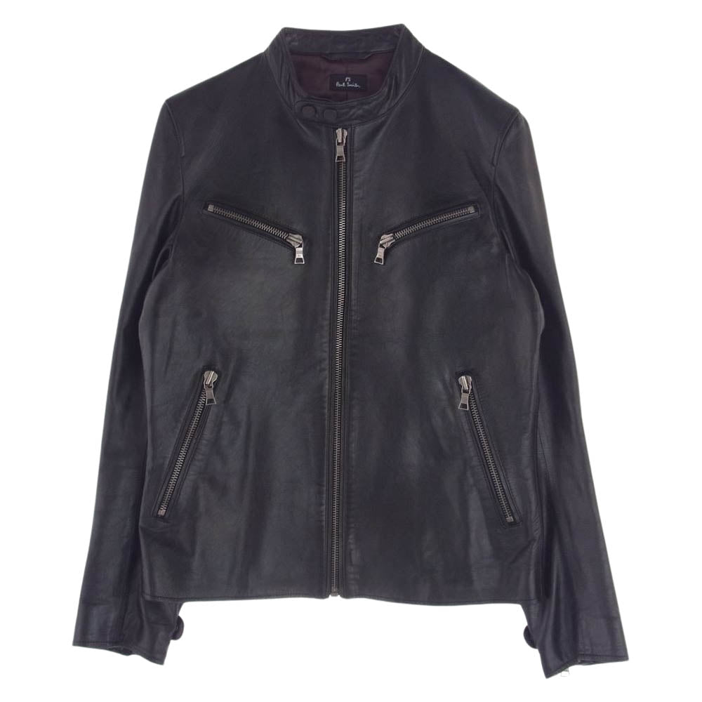 Paul Smith ポール・スミス PP-MN-57654 ラムレザー シングル ライダース ジャケット ブラック系 L【中古】