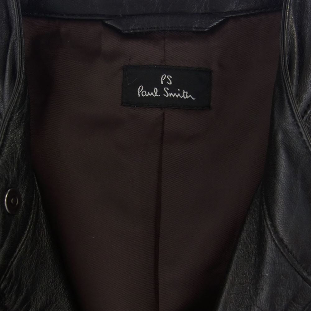 Paul Smith ポール・スミス PP-MN-57654 ラムレザー シングル ライダース ジャケット ブラック系 L【中古】