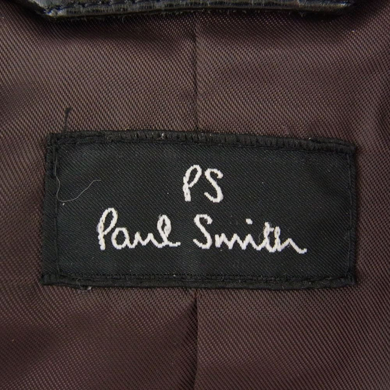 Paul Smith ポール・スミス PP-MN-57654 ラムレザー シングル ライダース ジャケット ブラック系 L【中古】