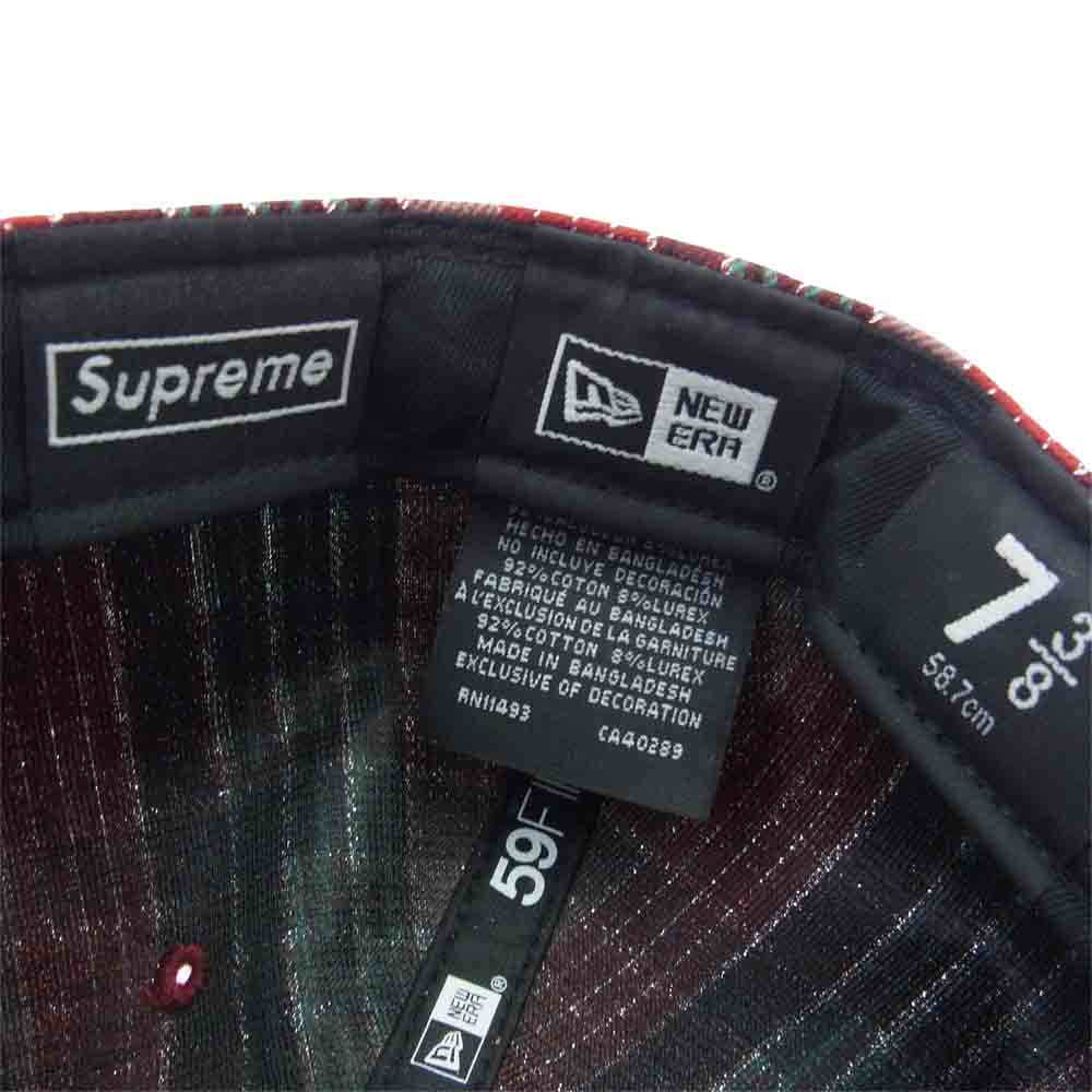 Supreme シュプリーム 23SS Metallic Plaid S Logo New Era cap メタリック プレイド ロゴ ニューエラ  ブラウン系 マルチカラー系 58.7【中古】
