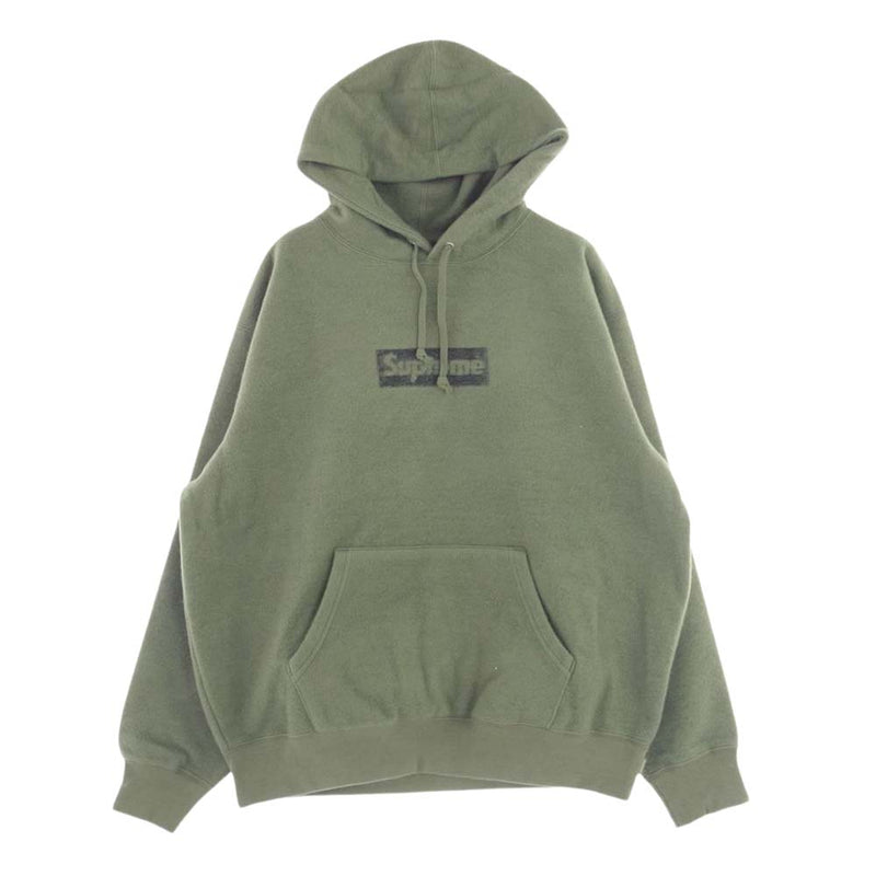 Supreme シュプリーム Inside Out Box Logo Hooded Sweatshirt インサイド アウト ボックス ロゴ フーディー スウェットシャツ モスグリーン系 M【極上美品】【中古】