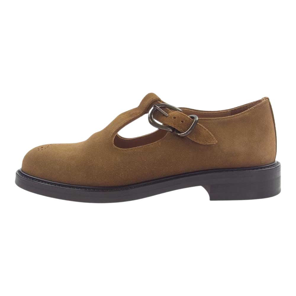 Hender Scheme エンダースキーマ nc-ns-tst-UF94 Tストラップ カウベロア シューズ キャメルブラウン系 4【美品】【中古】