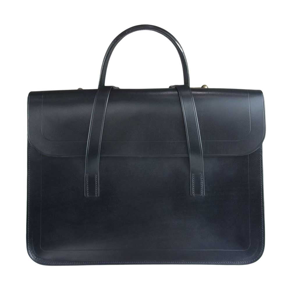 ラザフォード 英国製 Music Bag ミュージックバッグ ブライドルレザー ブリーフ バッグ ブラック系【中古】