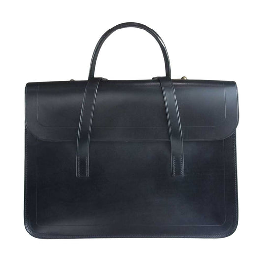 ラザフォード 英国製 Music Bag ミュージックバッグ ブライドルレザー ブリーフ バッグ ブラック系【中古】