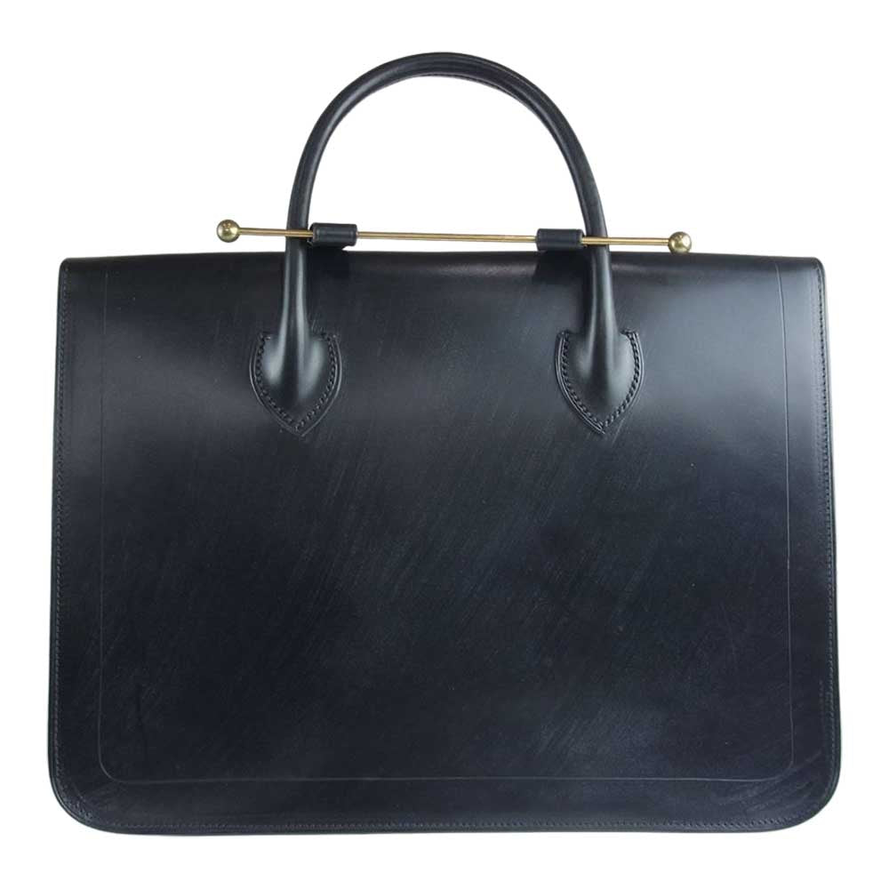 ラザフォード 英国製 Music Bag ミュージックバッグ ブライドルレザー ブリーフ バッグ ブラック系【中古】
