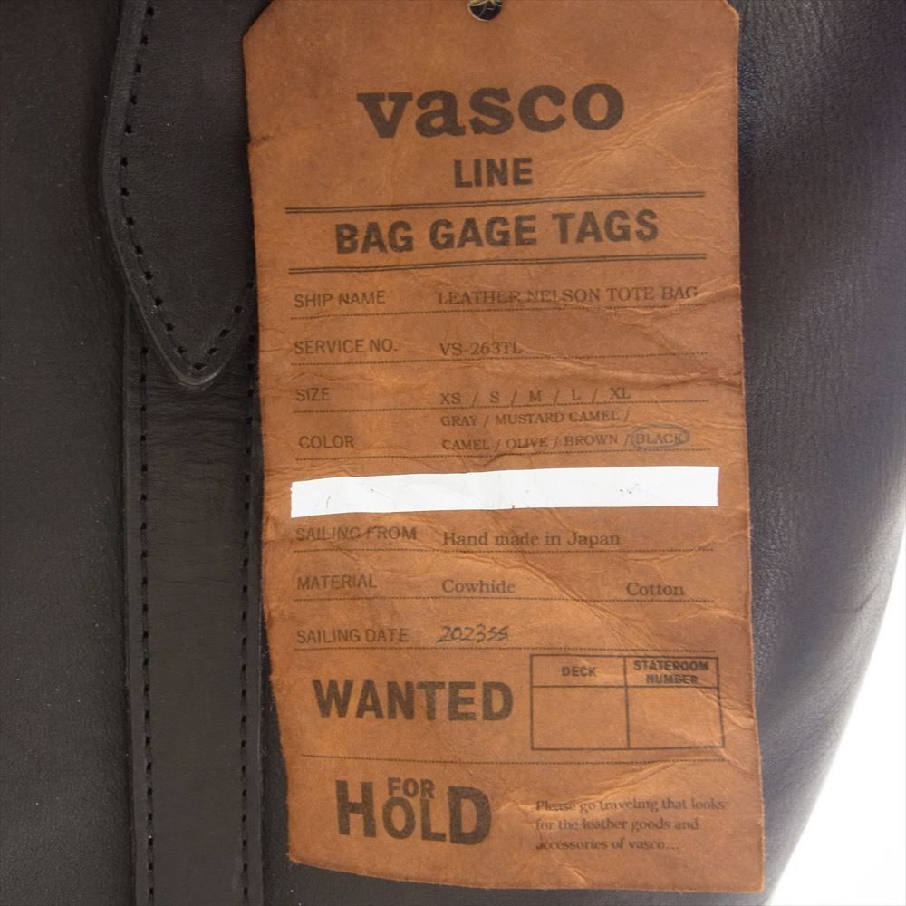 ヴァスコ VS-263TL LEATHER NELSON TOTE BAG レザー ネルソン トート バッグ 黒茶色系【中古】