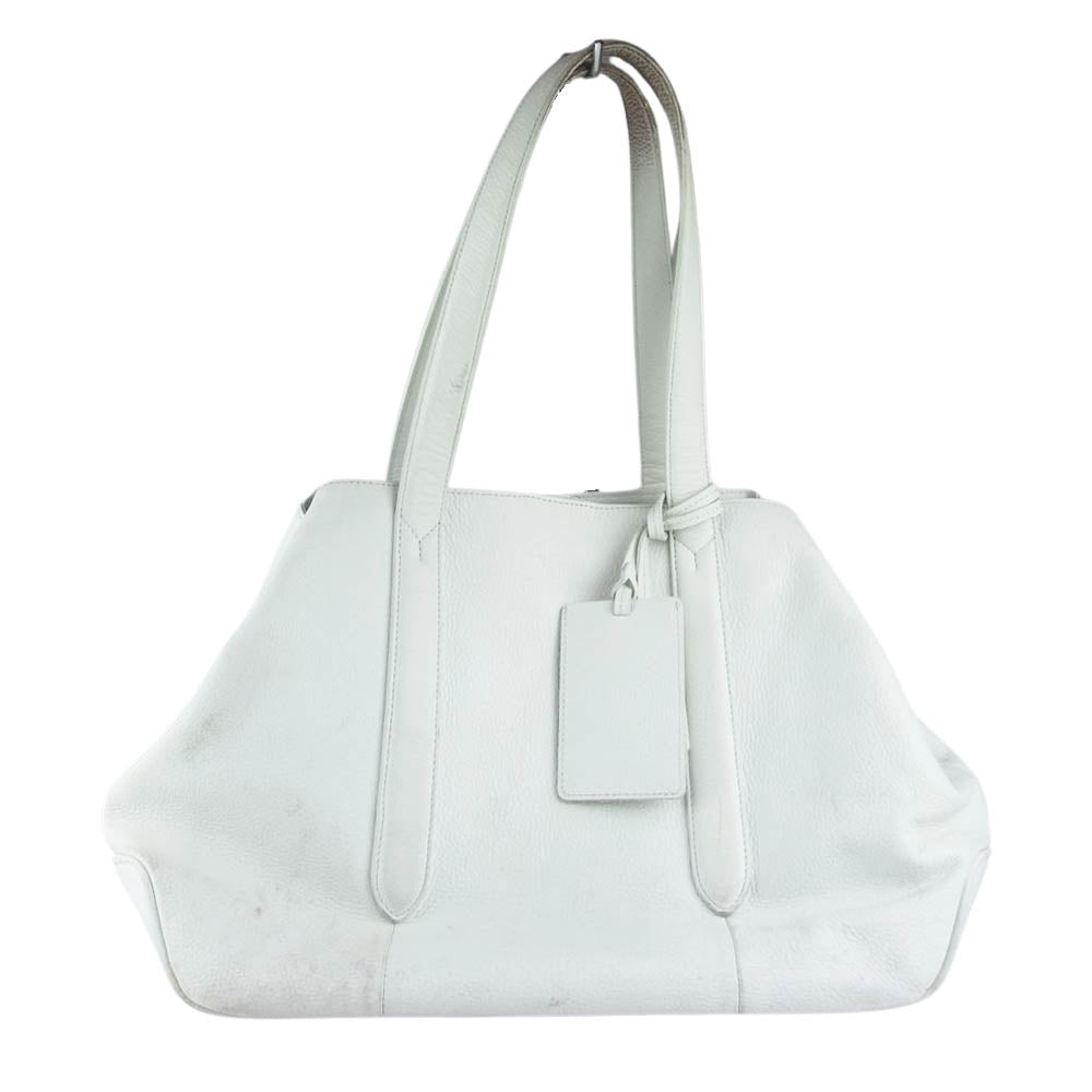 PELLE MORBIDA ペッレモルビダ オールレザー ポーチ付き トートバッグ ホワイト系【中古】