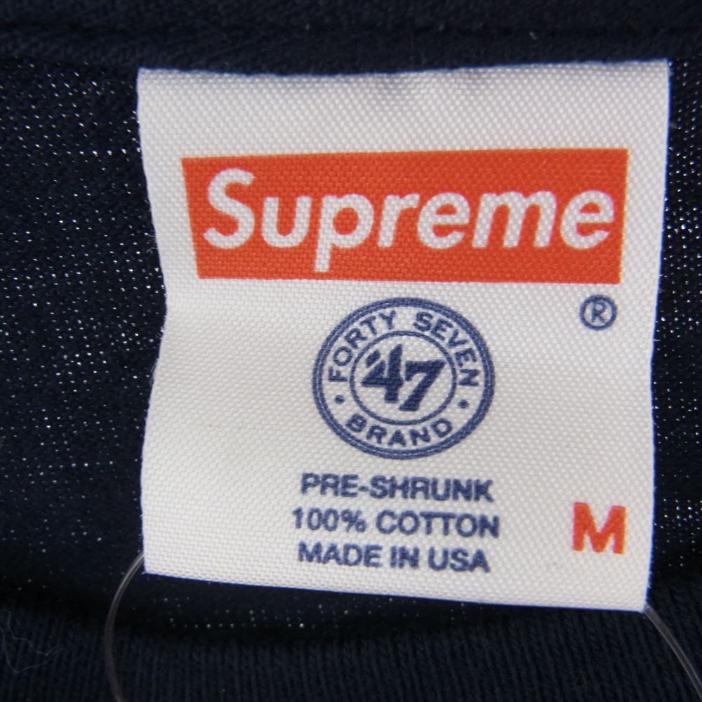 Supreme シュプリーム 15SS New York Yankees Box Logo Tee ニューヨークヤンキース ボックスロゴ プリント 半袖 Tシャツ ネイビー系 M【極上美品】【中古】