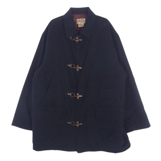 HERMES エルメス VINTAGE ヴィンテージ フランス製 中綿入り ファイヤーマンコート ネイビー系 52【中古】