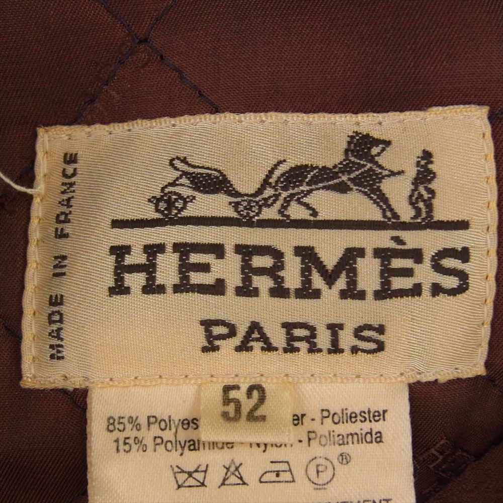 HERMES エルメス VINTAGE ヴィンテージ フランス製 中綿入り ファイヤーマンコート ネイビー系 52【中古】