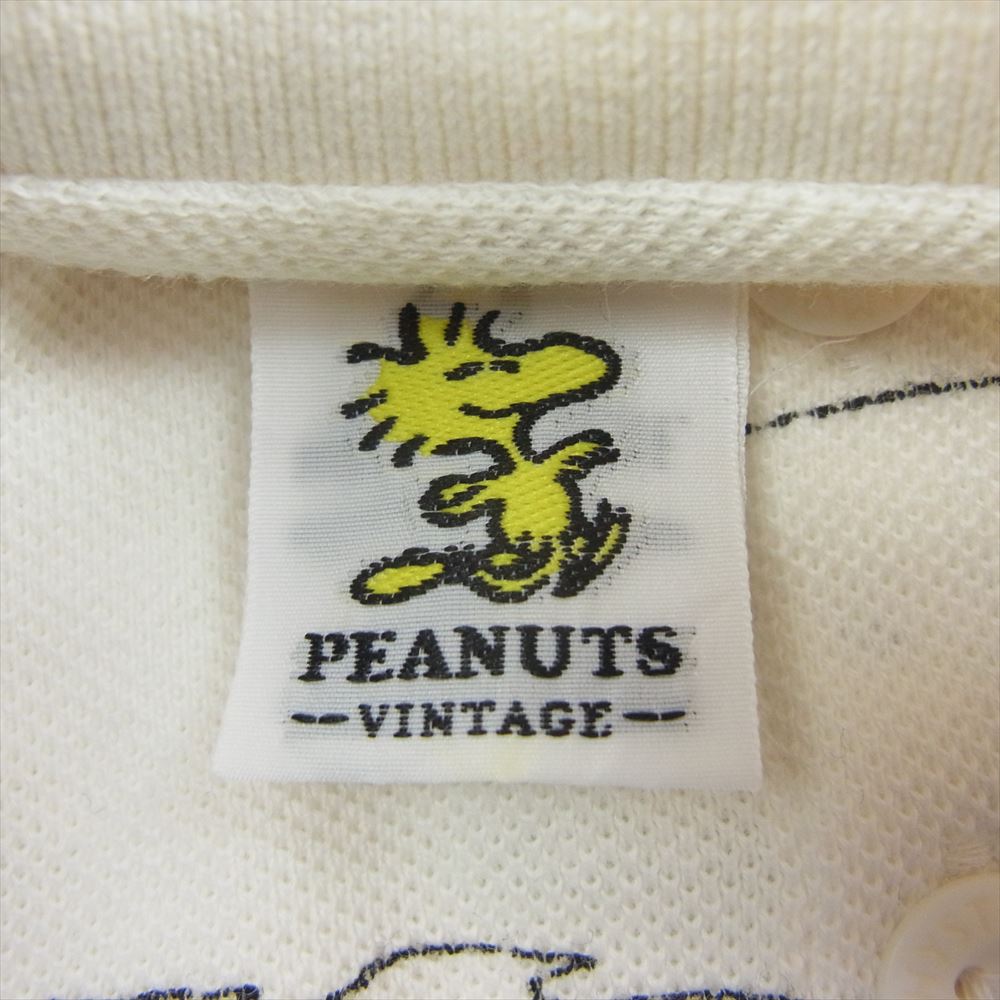 HYSTERIC GLAMOUR ヒステリックグラマー 0193CH02 × PEANUTS ピーナッツ ロゴ プリント ポロシャツ 半袖 ホワイト系 F【中古】