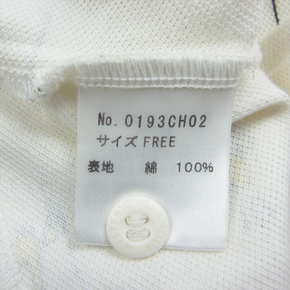 HYSTERIC GLAMOUR ヒステリックグラマー 0193CH02 × PEANUTS ピーナッツ ロゴ プリント ポロシャツ 半袖 ホワイト系 F【中古】