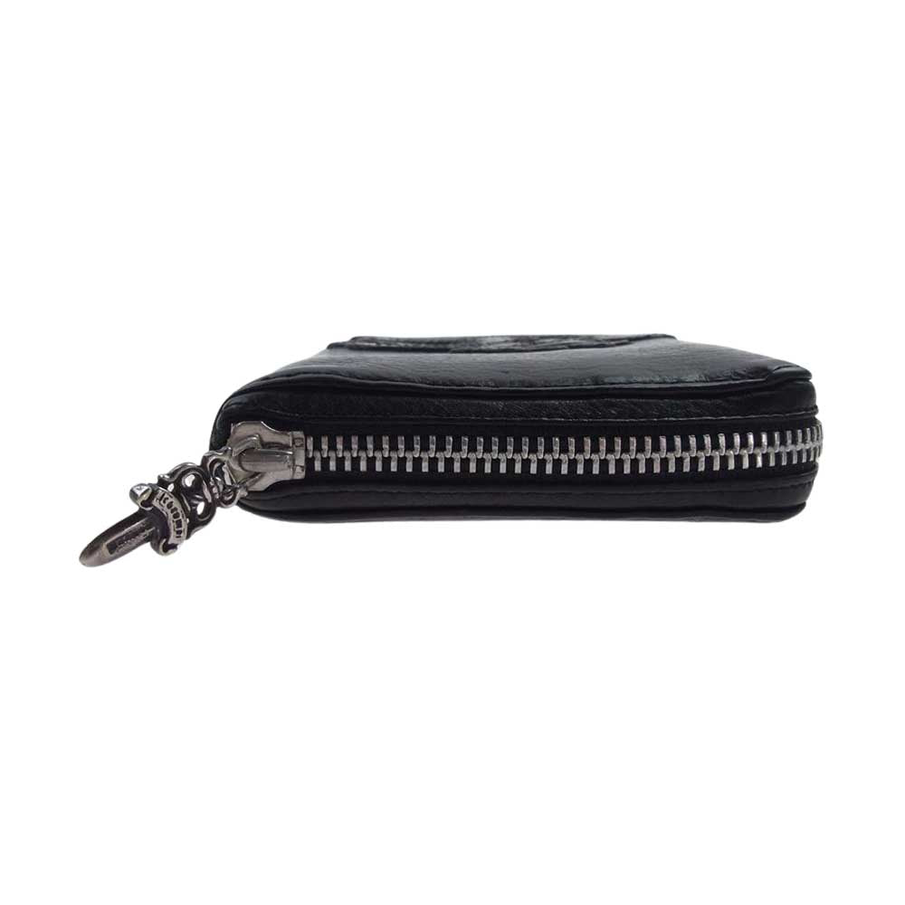 CHROME HEARTS クロムハーツ（原本無） REC F ZIP 3PTCH 3セメタリークロス ラウンドジップ レザー ウォレット 長財布 ブラック系【中古】