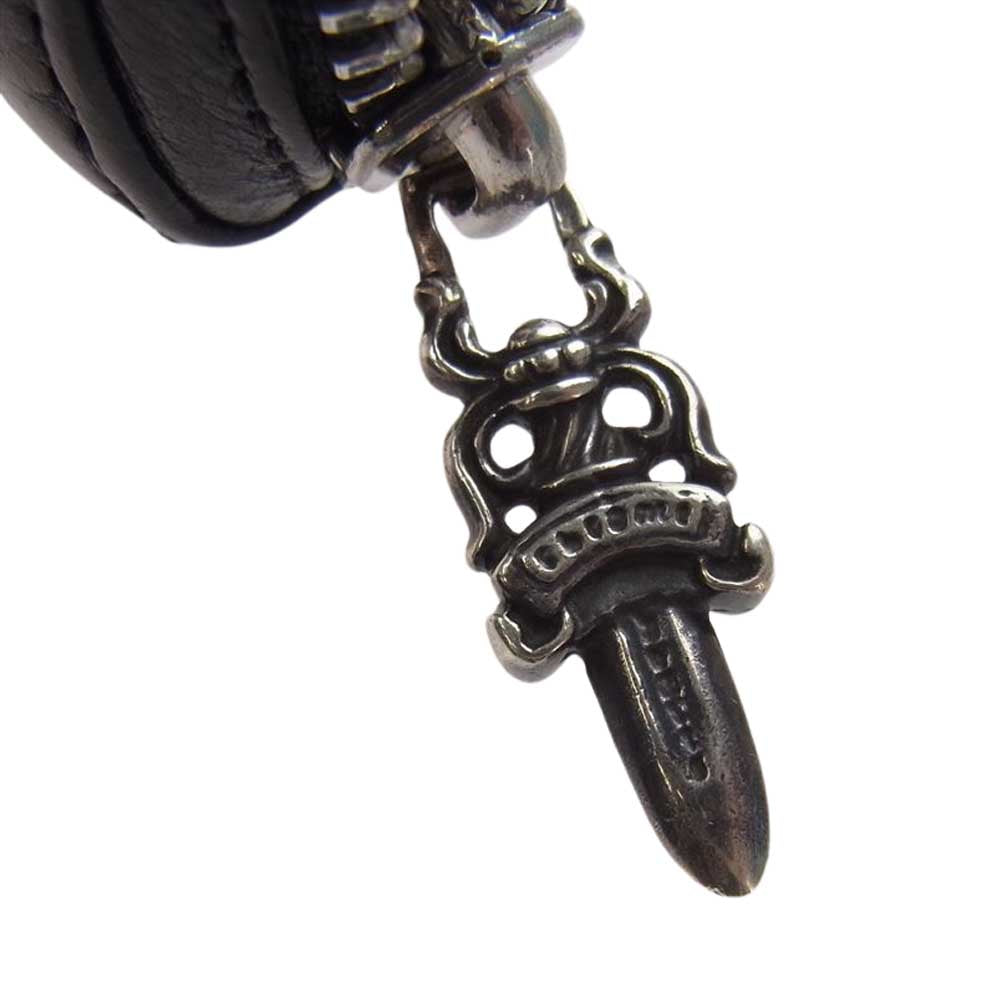 CHROME HEARTS クロムハーツ（原本無） REC F ZIP 3PTCH 3セメタリークロス ラウンドジップ レザー ウォレット 長財布 ブラック系【中古】