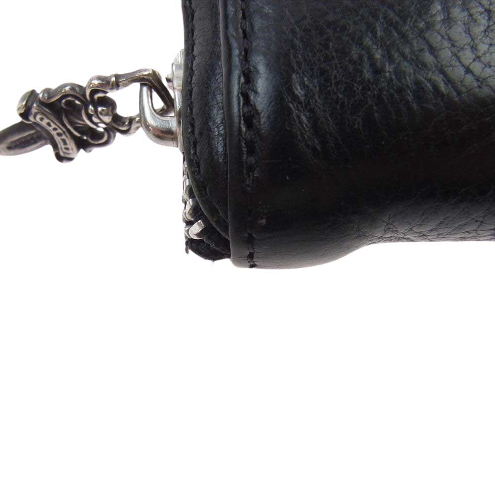 CHROME HEARTS クロムハーツ（原本無） REC F ZIP 3PTCH 3セメタリークロス ラウンドジップ レザー ウォレット 長財布 ブラック系【中古】