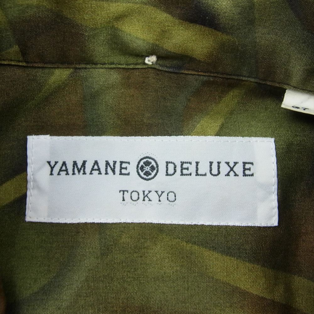 EVISU エヴィス YAMANE 総柄 ボタンダウン 長袖 シャツ カーキ系 37【中古】