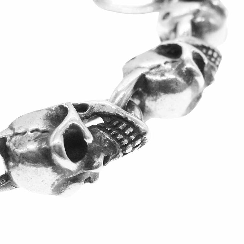 GABOR ガボール 生前 ガボラトリー鑑定書付属 レシート付属 Slant Head 8 Skulls Links Bracelet 絶壁スカル 8スカル リンク ブレスレット【中古】