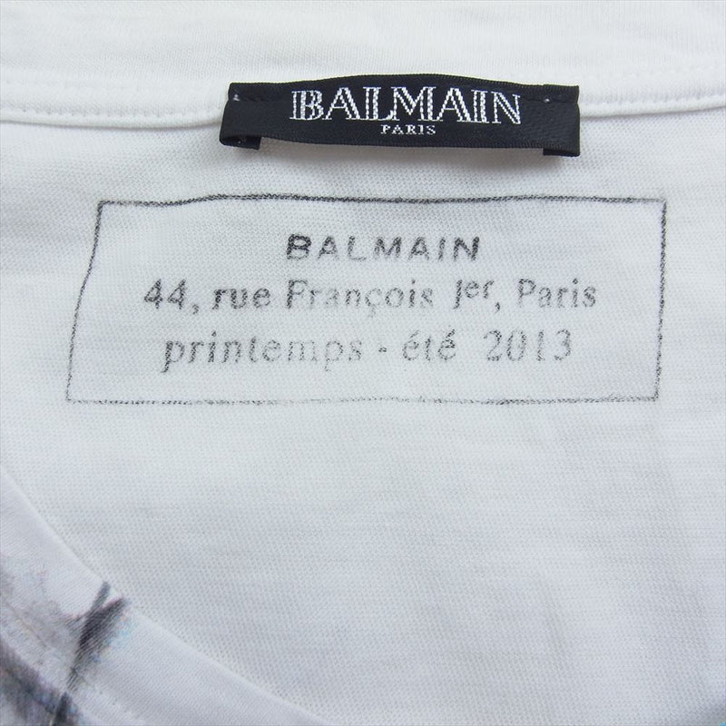 BALMAIN バルマン 2013 フラワー Tシャツ ホワイト系 XS【中古】
