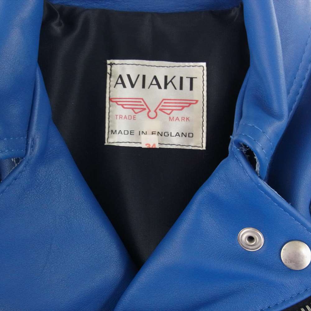 Lewis Leathers ルイスレザー サイクロン ホースハイド オーバルパッチ ダブルライダース レザー ジャケット ブルー ブルー系 34【極上美品】【中古】
