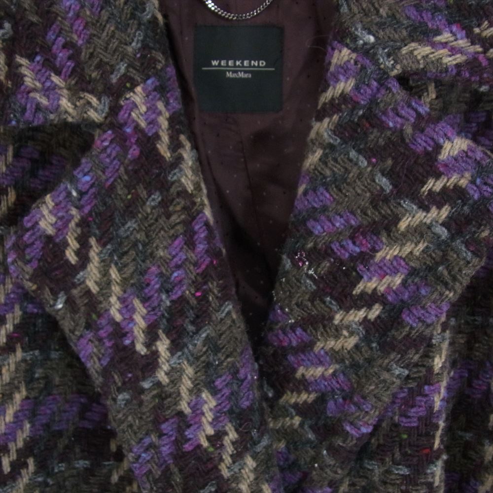 MAX MARA マックスマーラ WEEKEND ウィークエンド ベルト付き ウール コート パープル系 40【中古】