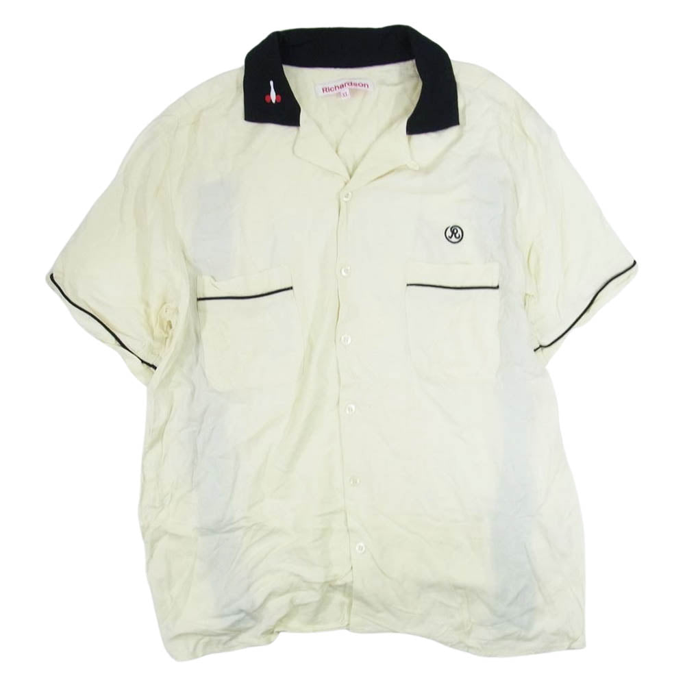リチャードソン GLYPH BOWLING SHIRT ボーリング 刺繍 レーヨン 半袖 シャツ オフホワイト系 XL【中古】