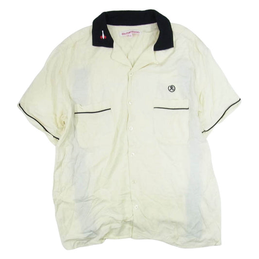リチャードソン GLYPH BOWLING SHIRT ボーリング 刺繍 レーヨン 半袖 シャツ オフホワイト系 XL【中古】