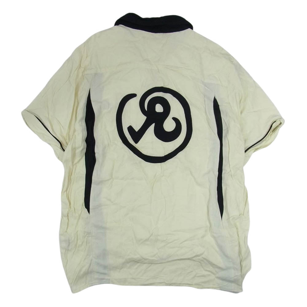 リチャードソン GLYPH BOWLING SHIRT ボーリング 刺繍 レーヨン 半袖 シャツ オフホワイト系 XL【中古】