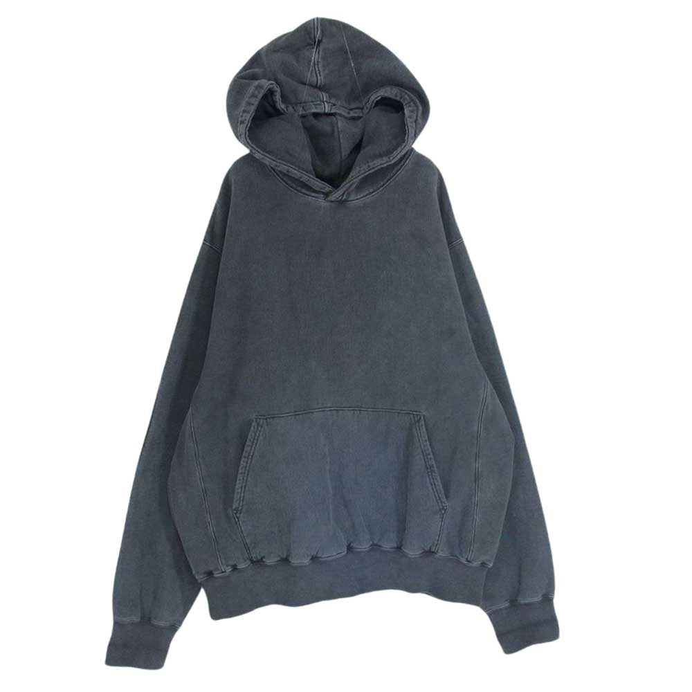 キネマ 21AW KNM-21AW-TS02 pigment dyed sweat hoodie スウェット パーカー ピグメント染め エルボーパッチ付き プルオーバー パーカー グレー系 L【中古】