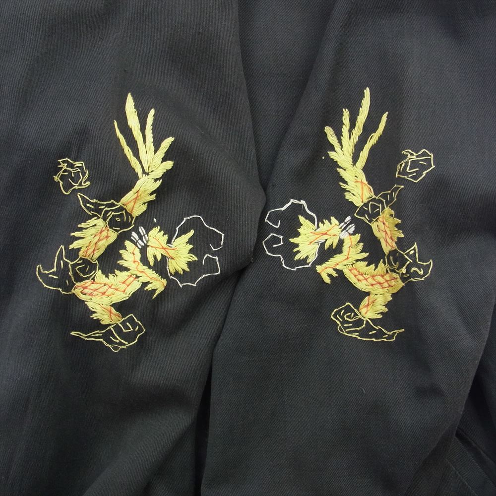 ヴィンテージ 60s Vietnam War Souvenir Jacket ヴィンテージ ベトナム スーベニア スカジャン ベトジャン 1967 赤福刺繍 KKVジッパー ジップアップ ジャケット ブラック系【中古】