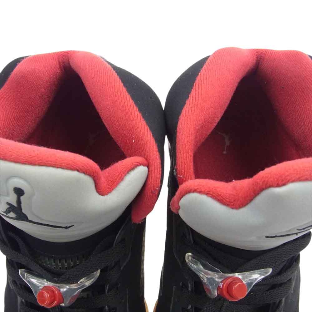 Supreme シュプリーム 15AW 824371-001 × Nike Air Jordan 5 AJ5 Retro Black ナイキ エアジョーダン レトロ スニーカー ブラック系 27.5cm【中古】