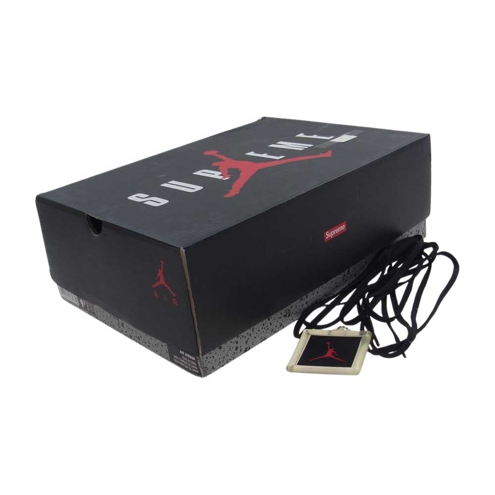 Supreme シュプリーム 15AW 824371-001 × Nike Air Jordan 5 AJ5 Retro Black ナイキ エアジョーダン レトロ スニーカー ブラック系 27.5cm【中古】