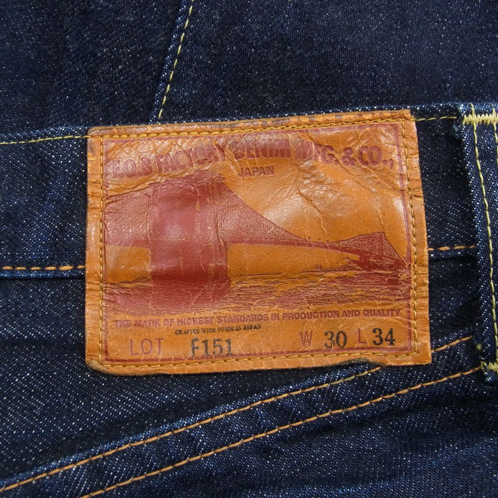 FOB FACTORY エフオービーファクトリー F151 ボタンフライ デニム パンツ インディゴブルー系 30【中古】