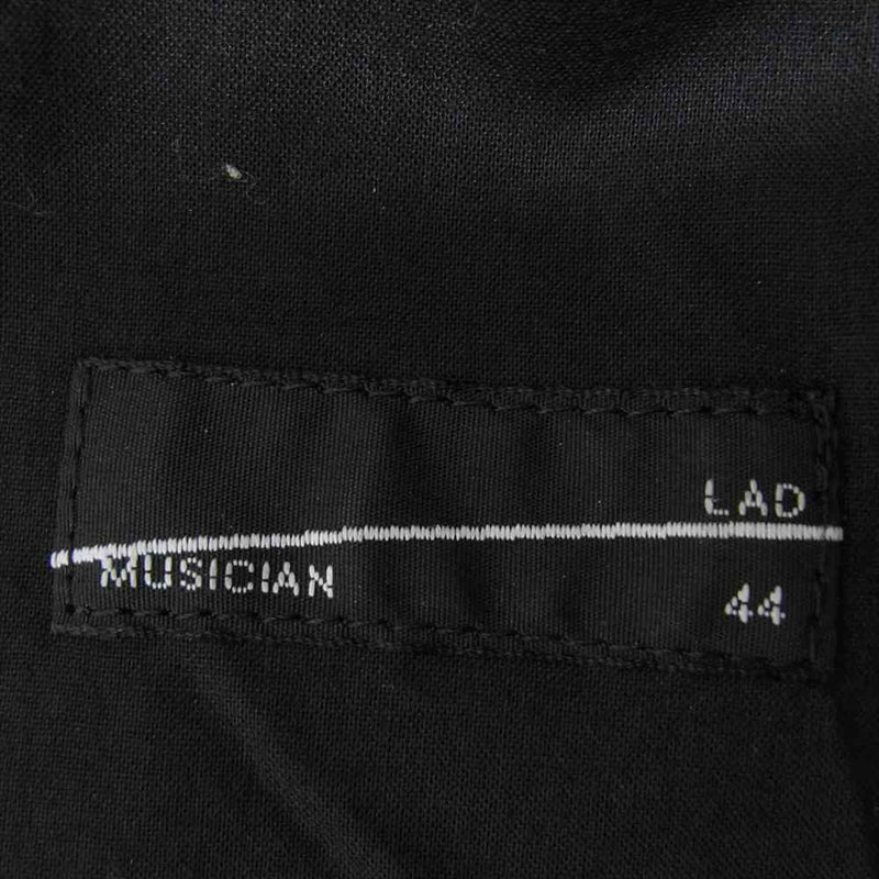 LAD MUSICIAN ラッドミュージシャン 2111-582 WOOL 2TUCK ウール 2タック ワイド スラックスパンツ ブラック系 44【中古】