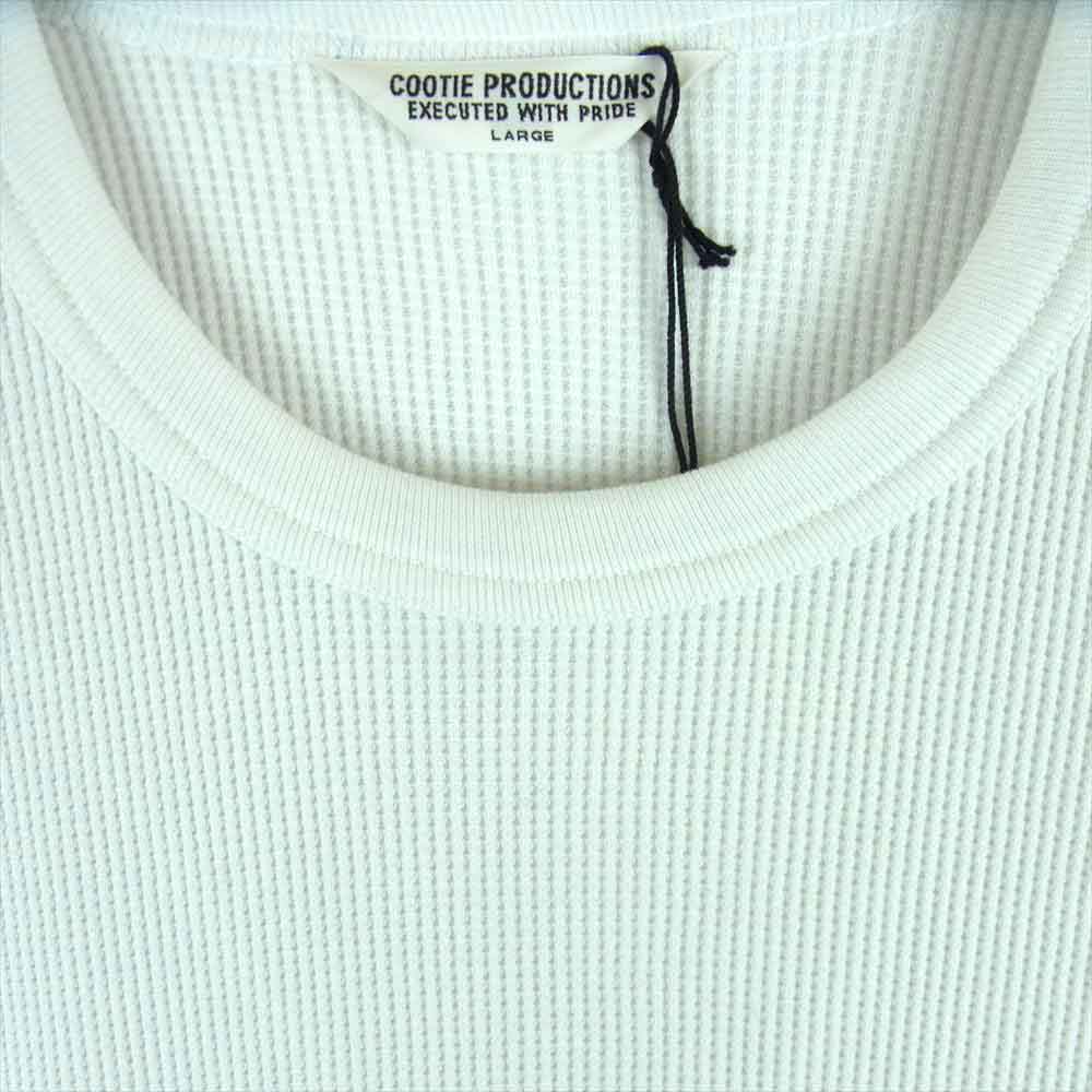 COOTIE クーティー ワッフル サーマル オーバーサイズ 半袖 Tシャツ コットン ポリエステル 日本製 オフホワイト系 L【中古】