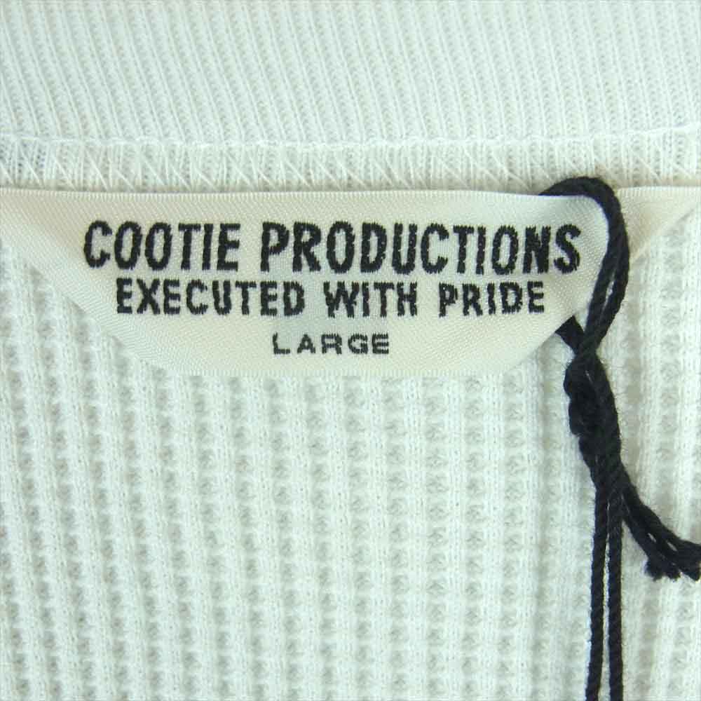 COOTIE クーティー ワッフル サーマル オーバーサイズ 半袖 Tシャツ コットン ポリエステル 日本製 オフホワイト系 L【中古】