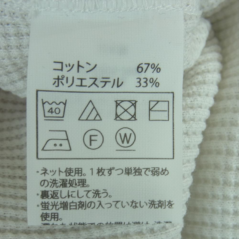 COOTIE クーティー ワッフル サーマル オーバーサイズ 半袖 Tシャツ コットン ポリエステル 日本製 オフホワイト系 L【中古】