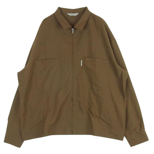 COOTIE クーティー T/W WORK JACKET ポリエステル ウール ジップ シャツ ジャケット 日本製 ブラウン系 L【美品】【中古】