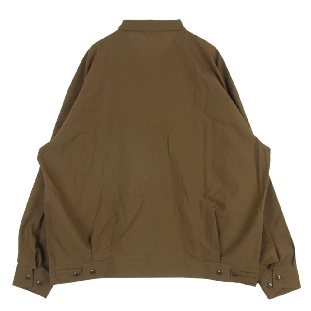 COOTIE クーティー T/W WORK JACKET ポリエステル ウール ジップ シャツ ジャケット 日本製 ブラウン系 L【美品】【中古】