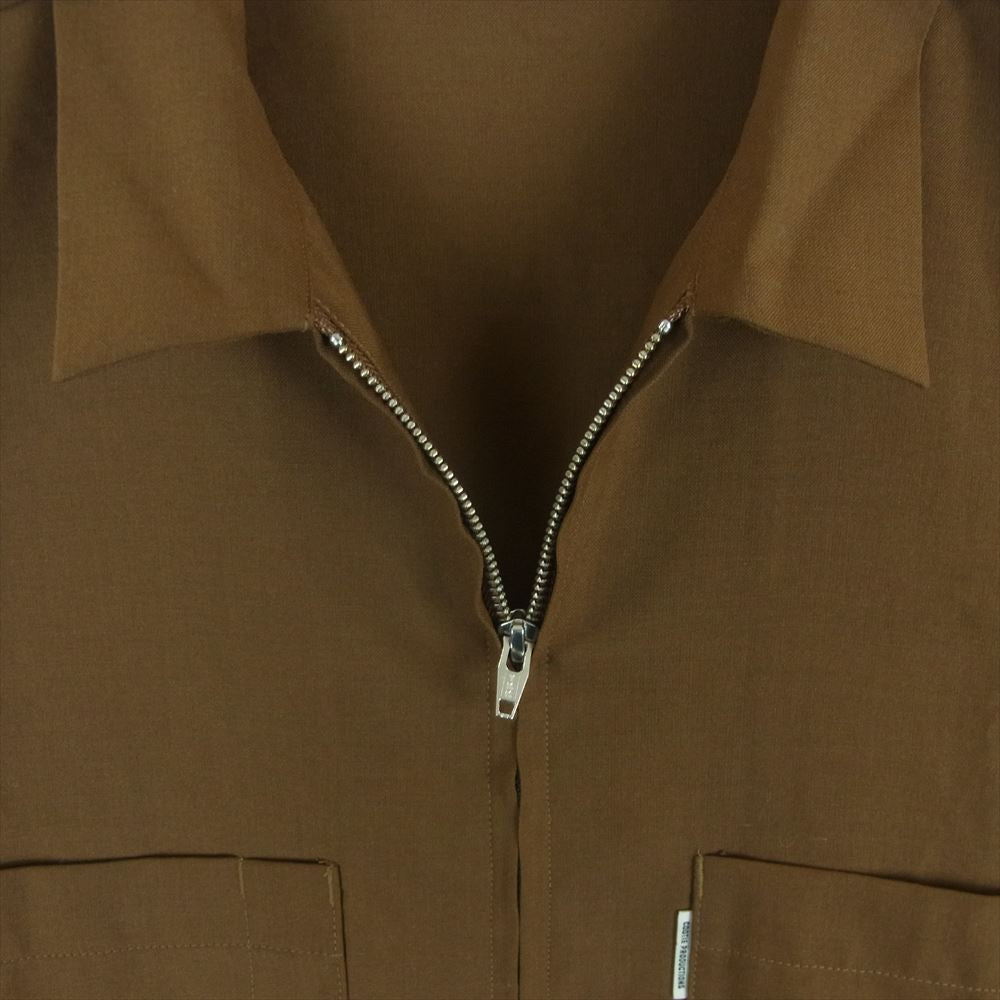 COOTIE クーティー T/W WORK JACKET ポリエステル ウール ジップ シャツ ジャケット 日本製 ブラウン系 L【美品】【中古】