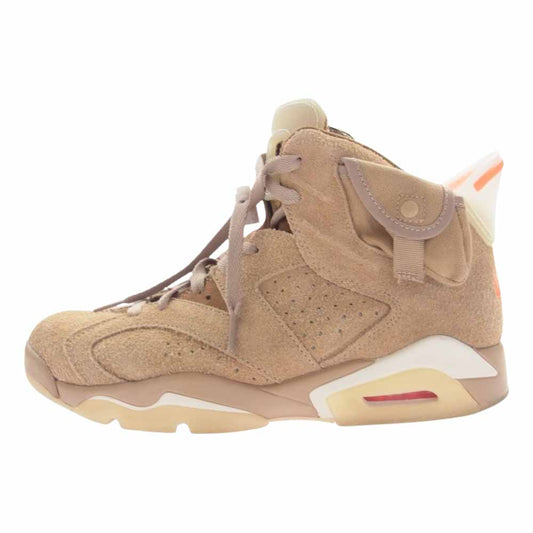 NIKE ナイキ DH0690-200 × Travis Scott  Air Jordan 6  British Khaki トラビス スコット ジョーダン  6 レトロ スニーカー ライトブラウン系 26.5cm【中古】