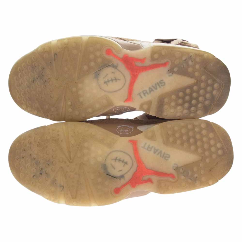 NIKE ナイキ DH0690-200 × Travis Scott  Air Jordan 6  British Khaki トラビス スコット ジョーダン  6 レトロ スニーカー ライトブラウン系 26.5cm【中古】