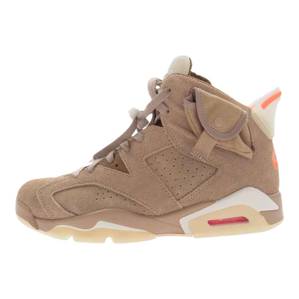 NIKE ナイキ DH0690-200 × Travis Scott  Air Jordan 6  British Khaki トラビス スコット ジョーダン  6 レトロ スニーカー ライトブラウン系 26cm【新古品】【未使用】【中古】