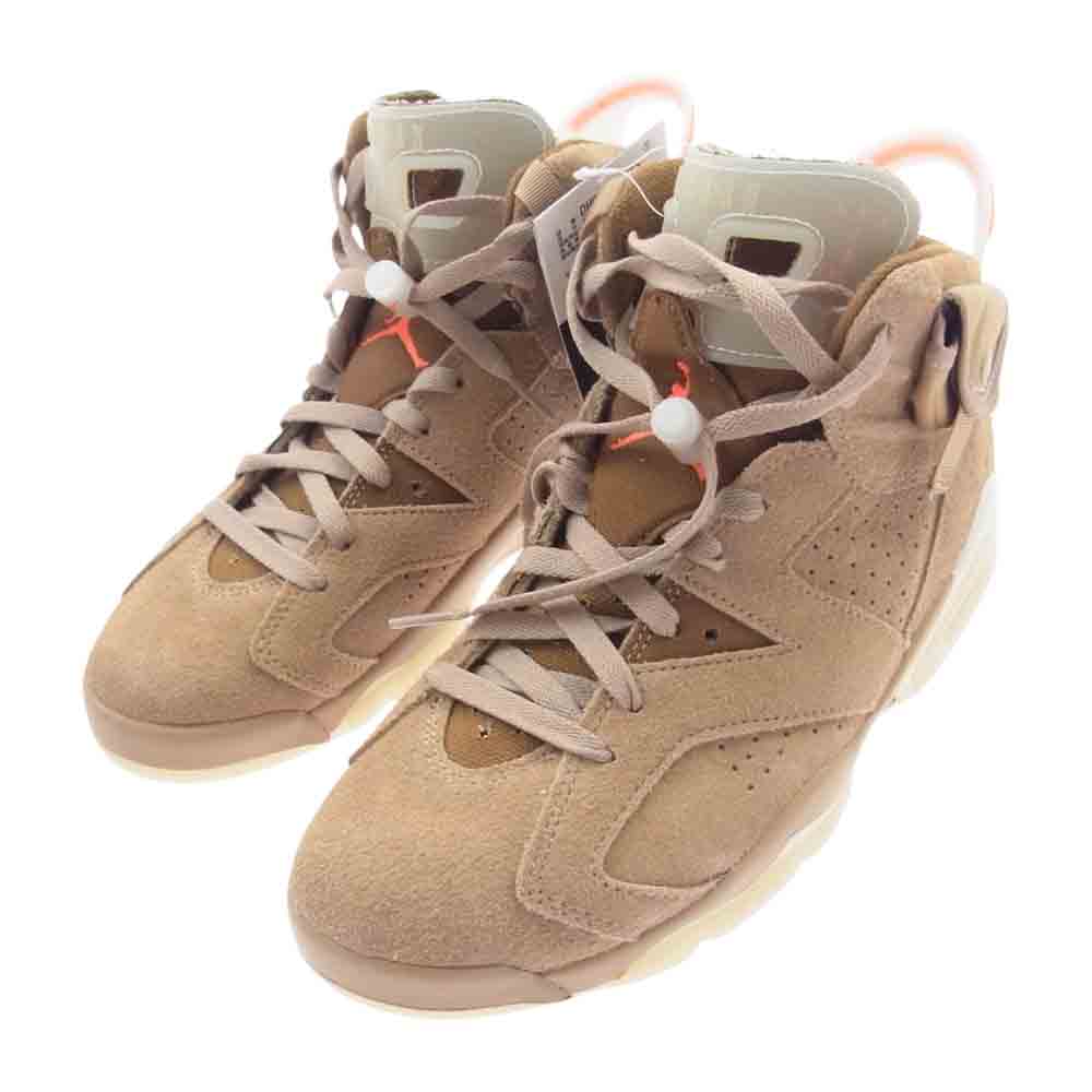 NIKE ナイキ DH0690-200 × Travis Scott  Air Jordan 6  British Khaki トラビス スコット ジョーダン  6 レトロ スニーカー ライトブラウン系 26cm【新古品】【未使用】【中古】