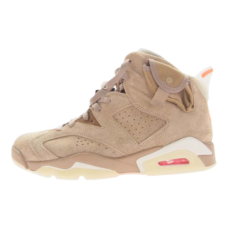 NIKE ナイキ DH0690-200 × Travis Scott  Air Jordan 6  British Khaki トラビス スコット ジョーダン  6 レトロ スニーカー ライトブラウン系 26.5cm【極上美品】【中古】