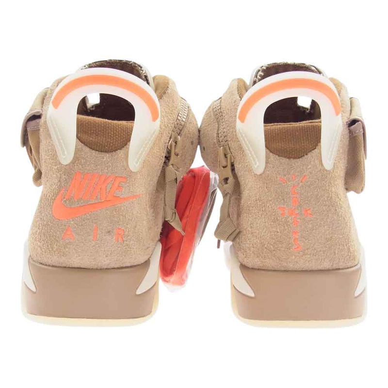 NIKE ナイキ DH0690-200 × Travis Scott  Air Jordan 6  British Khaki トラビス スコット ジョーダン  6 レトロ スニーカー ライトブラウン系 26.5cm【極上美品】【中古】