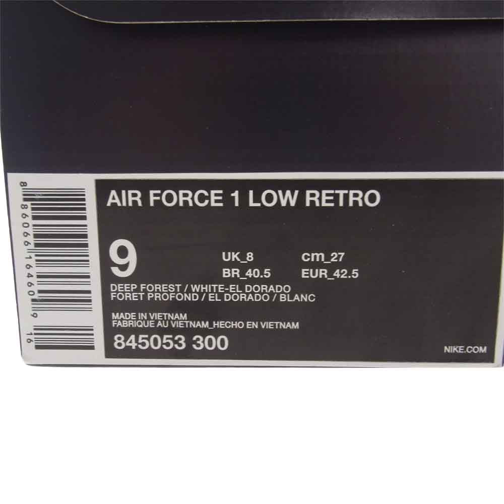 NIKE ナイキ 845053-300 AIR FORCE 1 LOW RETRO エア フォース 1 LOW レトロ ディープフォレスト スニーカー グリーン系 27cm【中古】